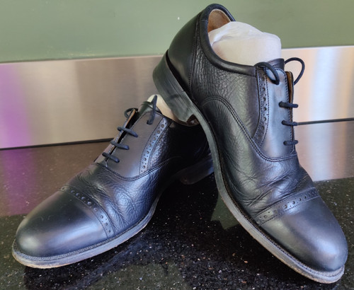 Barker black leather oxford - black,