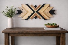 Reclaimed Geometric Arrow Wall
