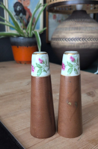 Vintage wooden 10cm salt - wooden,