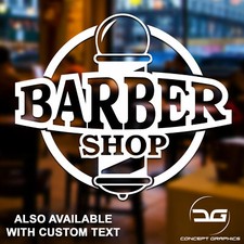Barber Shop Pole Personalised Salon Business Window Wall Door Vinyl Sticker Sign