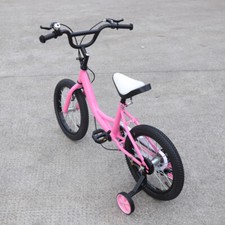 16 Inch Childrens Bicycle Kids Bike Removable Stabilisers + Double brake Pink UK