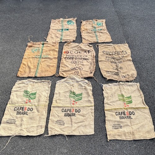 Vintage hessian sacks cocoa - vintage,