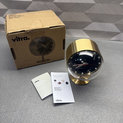 Vitra desk clock brass acrylic - brass,