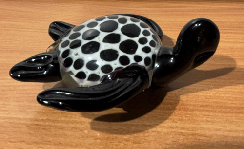 Glass art turtle - turtle, paperweight