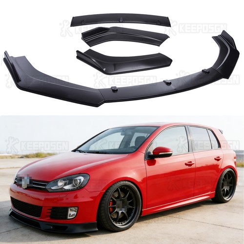 Gloss black front bumper lip - black,