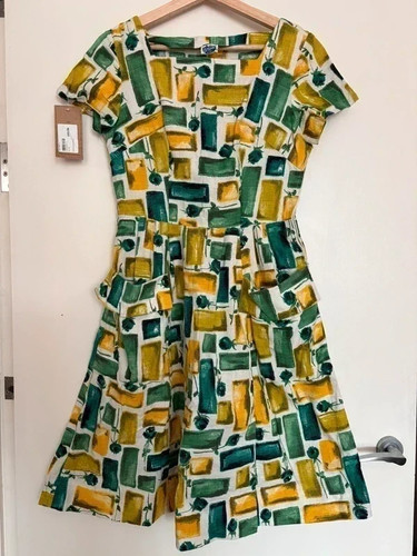 Green and yellow vintage 1950s