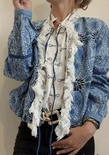Zara Blue Embroidered Jacket