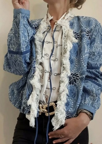 Zara blue embroidered - zara, jacket