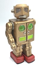 Vintage mechanical Tin Toy battery operated robot circa 1950's