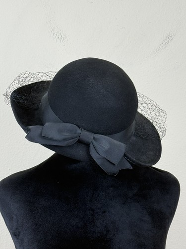 Vintage wide brim black - vintage, hat