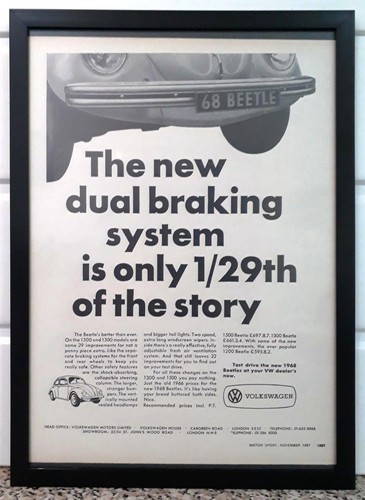 Framed original classic car - original, ad
