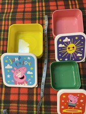 Peppa Pig Lunchbox 3 stacking Snack Boxes- Bread Box Snack Containers- used