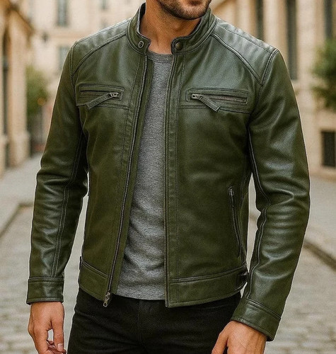 Cafe racer leather - jacket, mens