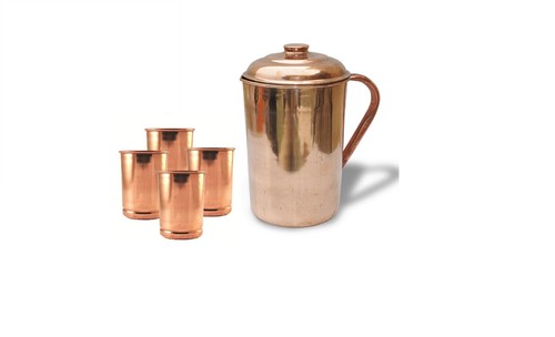 Copper water jug 1500ml 50oz - copper,