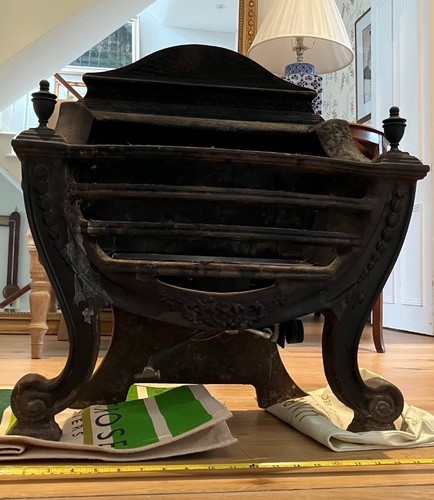 Antique fire grate cast iron - antique,