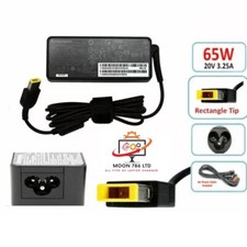 GENUINE LENOVO LAPTOP CHARGER RECTANGLE TIP 20V - 3.25A, 65W WITH POWER LEAD