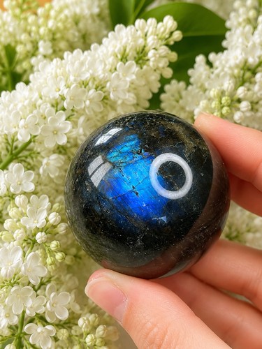 Teal blue labradorite crystal - blue,