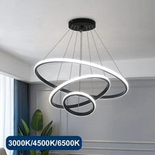 76W LED Ceiling Light DinningLamp Dimmable Modern Chandelier Living Room 3-Rings