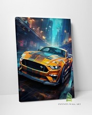 Yellow Car City Canvas Art