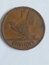 1942 Irish 1d Pingin Eire Penny Coin Circulated Ungraded.