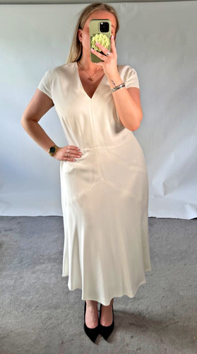 Escada uk16 white crepe - uk16,
