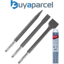 Makita D-30134 3 Piece SDS Plus Point Bullet Cold Flat Chisel Set Masonry 250mm