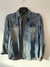 Topshop Denim Look Long Sleeve Shirt 10