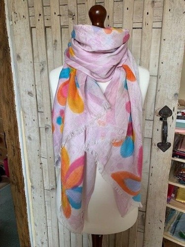 Pure cotton hand painted - , pale