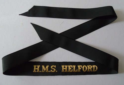 Royal navy cap tally hms - navy,