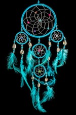 HANDMADE NATIVE AMERICAN INDIAN STYLE DREAM CATCHER TURQUOISE/ dcny11trishelltur