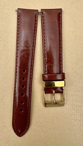 Brown leather watch strap 18 - strap,