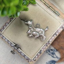 Vintage Silver Dog Puppy Charm, Basset Hound