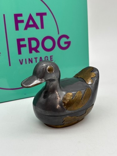 Vintage pewter duck trinket - vintage,