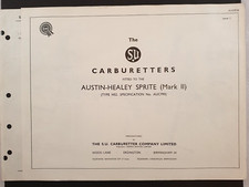 BMC Original SU Carburetter Parts List For Austin Healey Sprite MK2 HS2 AUC990