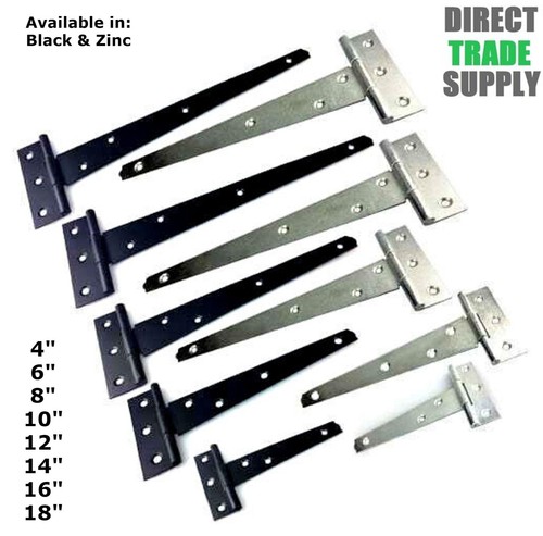 Tee hinges black zinc - zinc, with