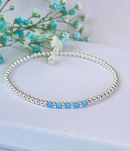 Opal blue 925 sterling silver - blue,