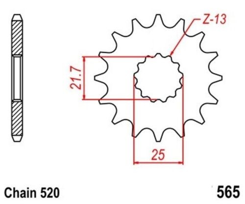 Sprocket 17z pitch - pitch, for