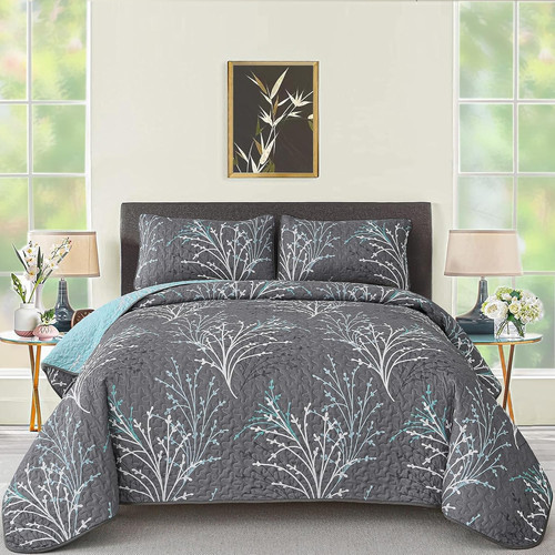 King size quilt - quilt, blue