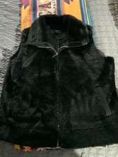 ladies maine black faux fur gilet, uk size 14 ,unworn