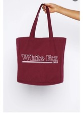 White Fox Bag Burgundy Tote Bag White  Letters  New Colour For  2025