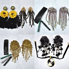 Fancy ZARA Sunflower Black Earrings Diamond Crystal Fashion Hair Accessories Set