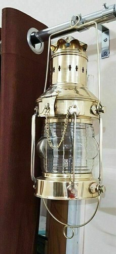 Vintage brass oil lamp - brass,