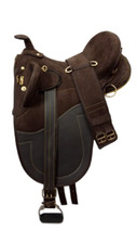 Synthetic Suede Australian Stock Saddle With Matching Girth Size-17".