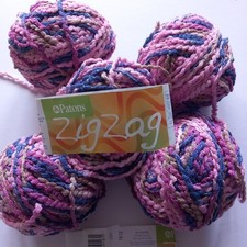 Patons Zigzag Purple Multi 5 X 50g Balls 95% Acrylic 5% Acetate Textured Yarn