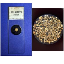Antique Opaque Microscope Slide. Gold Nuggets Africa. By Beck.