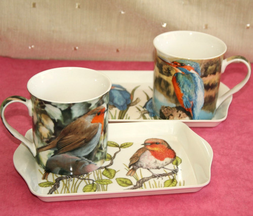 Robin kingfisher mugs fine - robin,