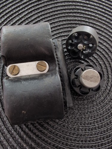 Vintage leather speed loader - leather,