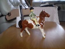 Beswick Girl on Pony model No 1499 Skewbold Gloss Pony.