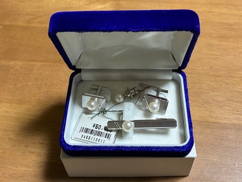 Silver pearl tie pin - tie,