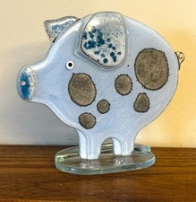 Nobile Blue Glass Piglet Pig